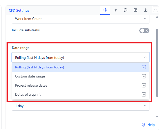 Date Range mode options
