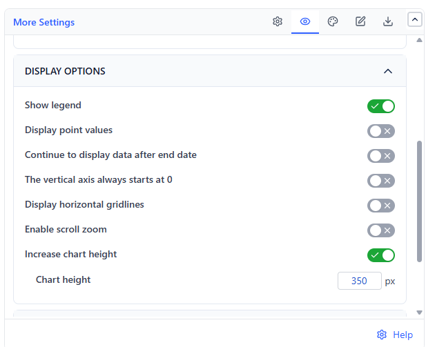 Display Options - chart display settings