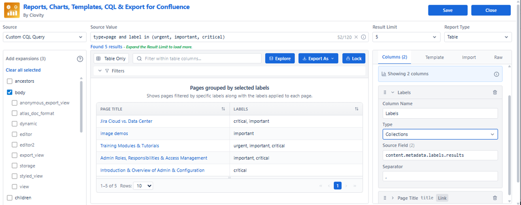 Configure Report